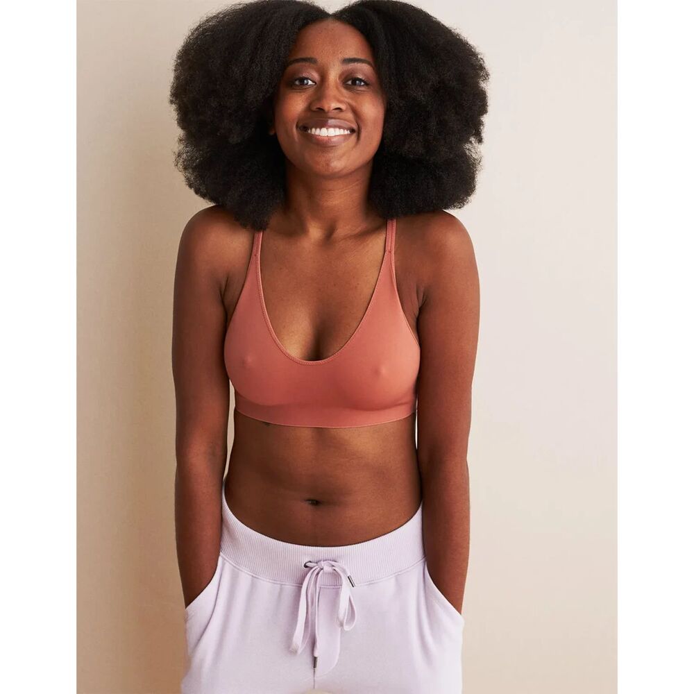 Aerie Real Me Sports Bra XS Rust Brown Racerback Longline Yoga Workout Bralette